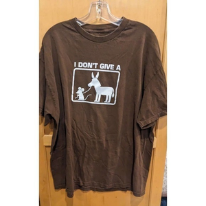 I Don't Give‎ A Rats A$$ T-Shirt Short Sleeve Graphic Novelty Tee Brown XL
